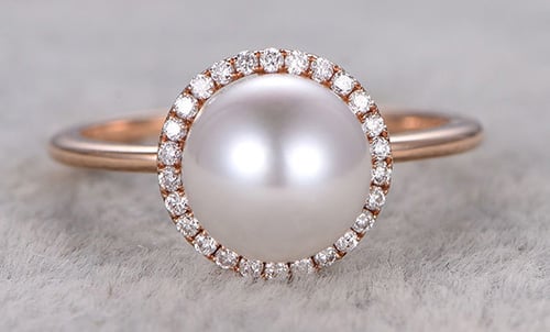 pearl engagement ring