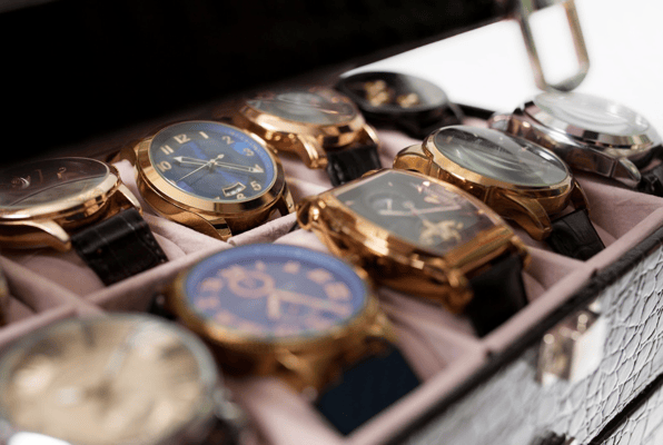  A luxury watch collection.  