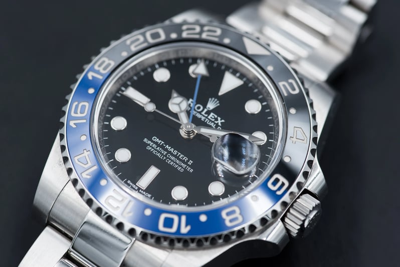 blue and silver rolex