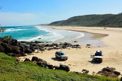 cars on beach
