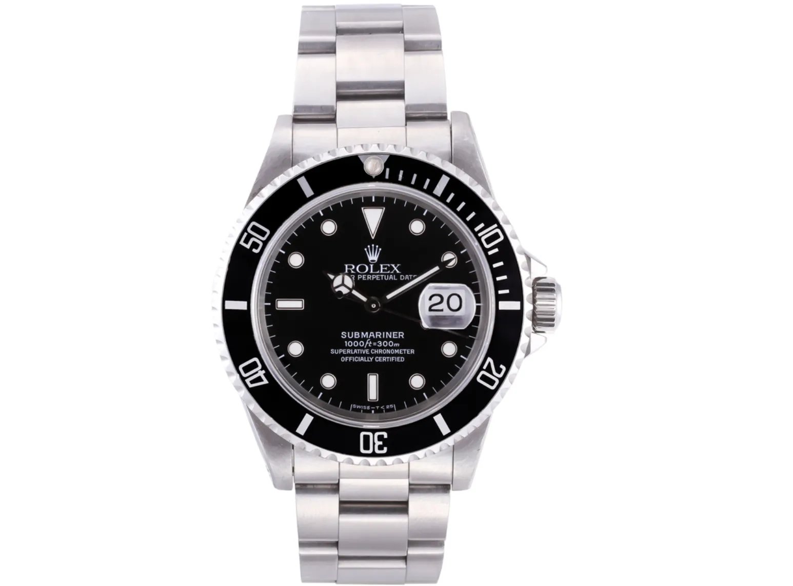 The Rolex Submariner luxury watch in black.