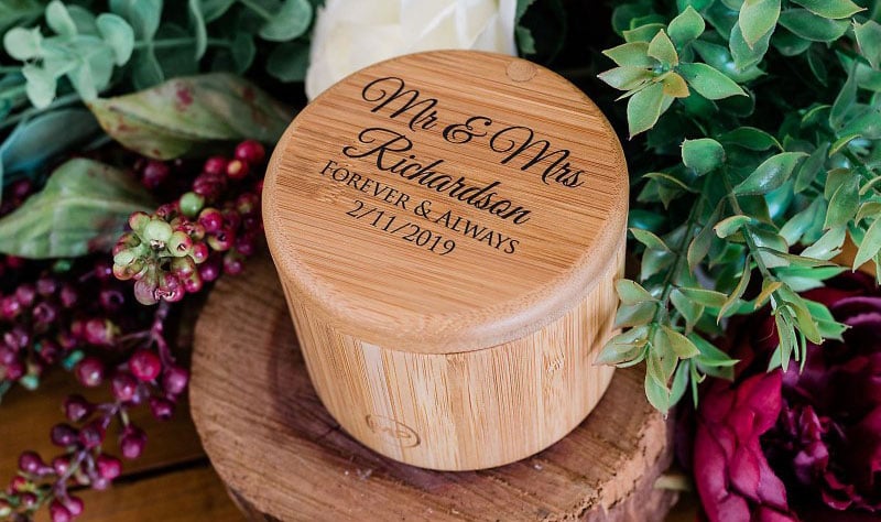 bamboo engagement ring box