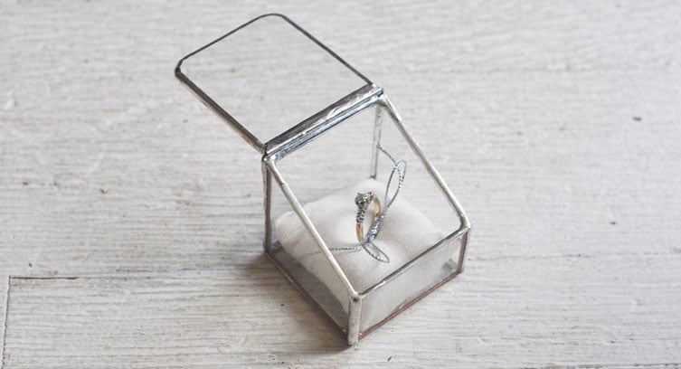 Stained glass engagement ring box