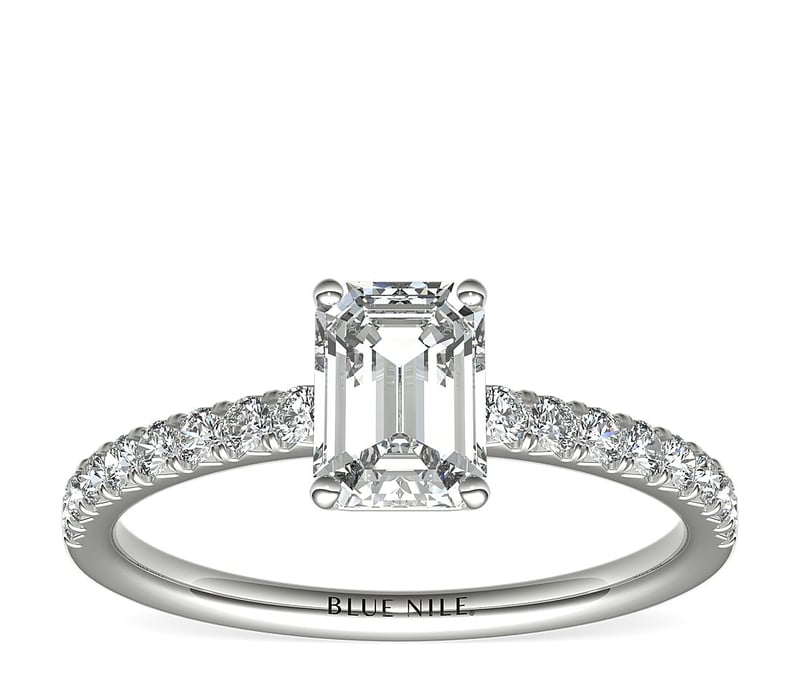 Emerald cut engagement ring