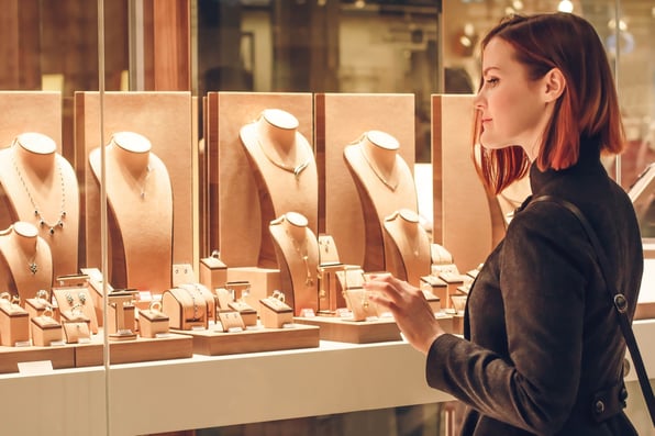  Woman shopping for diamonds in Sydney 