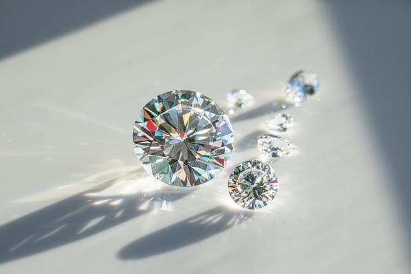  Diamonds, moissanite and morganite 