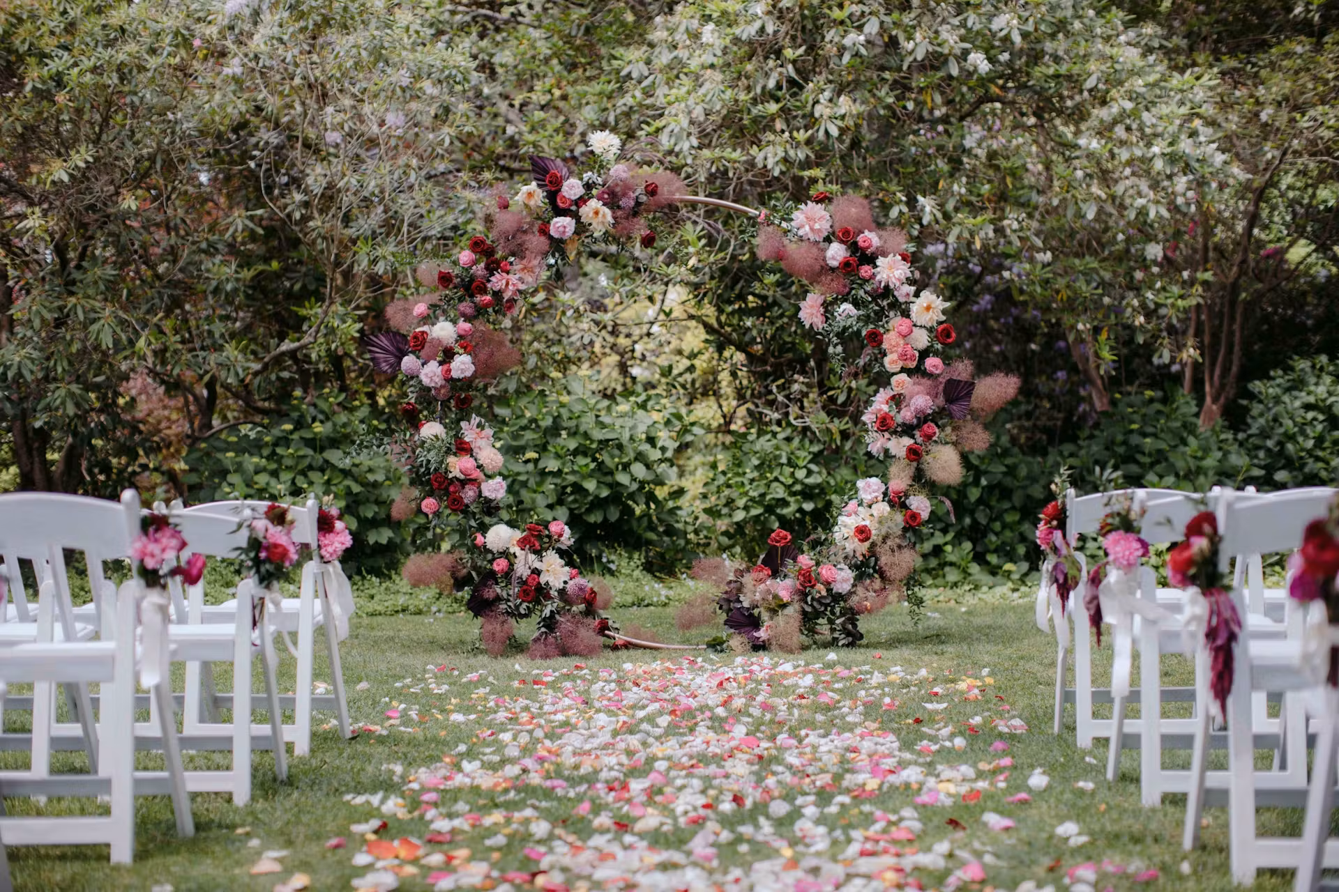 circle of flowers